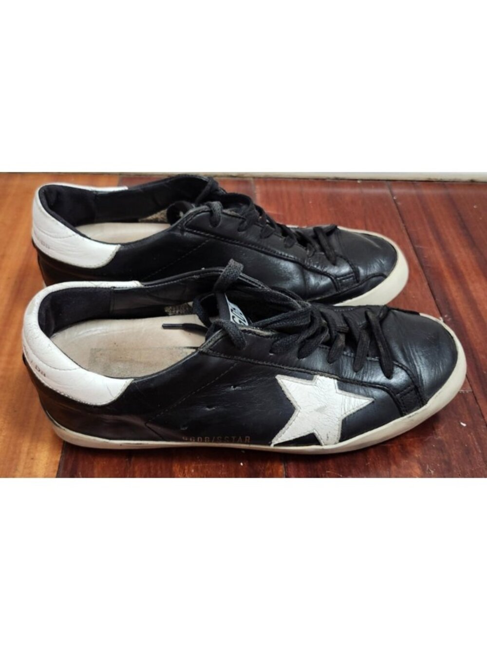 Golden Goose Superstar Black White Leather Sneakers EU 38 US 7.5 GGDB Italy
